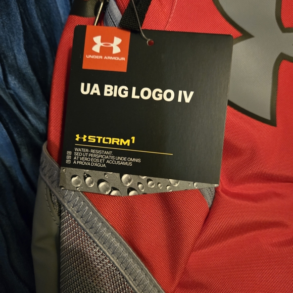 Under Armour Bold Red and Gray Backpack - Picture 3 of 4